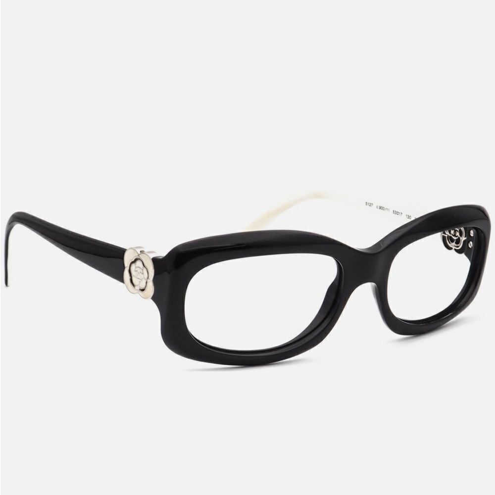 Chanel Sunglasses Frame Only 5127 c.900/11 Gloss Black/White Square Italy 53 mm!